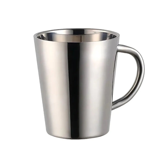 Чашка з нержавіючої сталі з подвійними стінками у срібному кольорі, 300мл