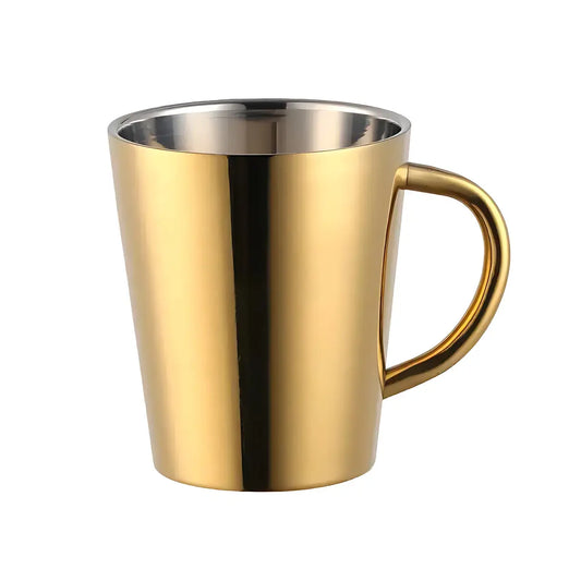 Чашка з нержавіючої сталі з подвійними стінками у кольорі жовтого золота, 300мл - Prosto Dim