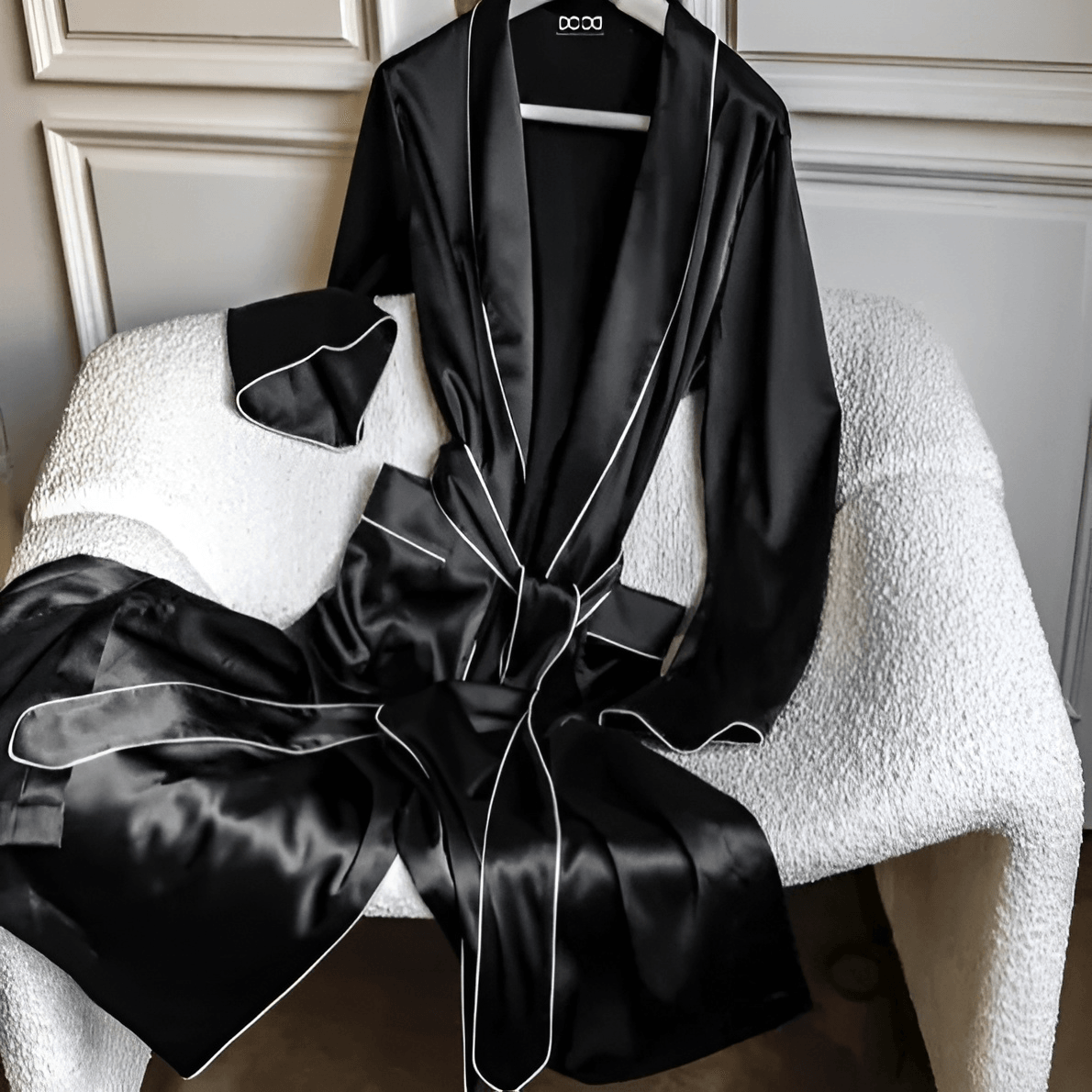Преміальний халат з тенсел у чорному кольорі- Prosto Dim Ukraine