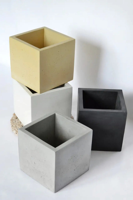 Бетонне кашпо "Cube" 12*12 см - горщики бетонні для рослин - Prosto Dim