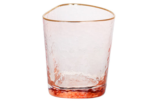 Набір із чотирьох склянок "Diva Pink", рожеві із золотим кантом 350 мл
