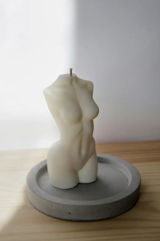 Соєва свічка "Вона" на бетонній підставці - Prosto Dim Ukraine