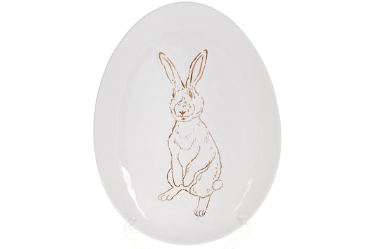Набір 4 керамічних овальних блюда "Bunny" 27х20х2см - великодній посуд