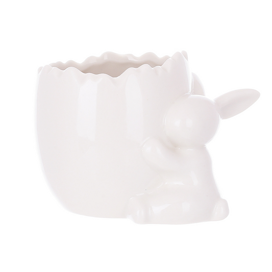 Порцелянове кашпо-ваза з кроликом 10*7.5*11см - Великодній декор Prosto Dim